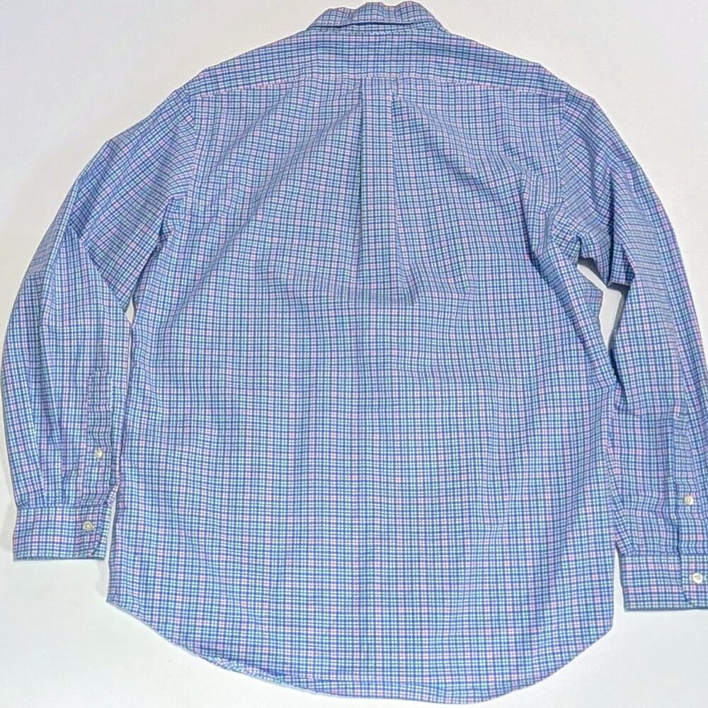 Polo Ralph Lauren Men's Dress Shirt, Size L, Blue, White, Red and Green Plaid - Picture 5 of 7